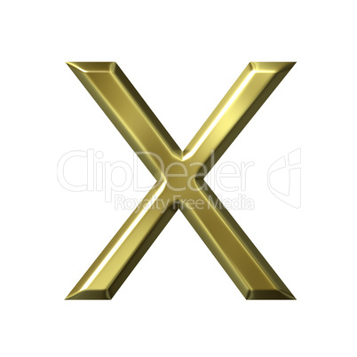 3d golden letter x