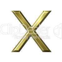 3d golden letter x