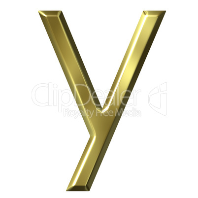 3d golden letter y