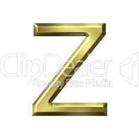 3d golden letter z