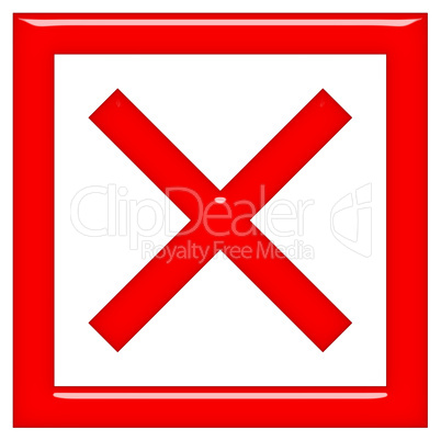 3d rejected or rated X sign