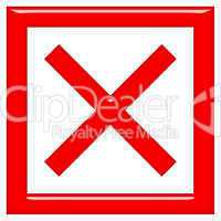 3d rejected or rated X sign