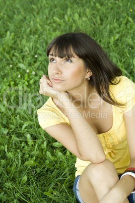 Thoughtful young woman