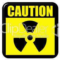 3D Caution Radioactive Sign