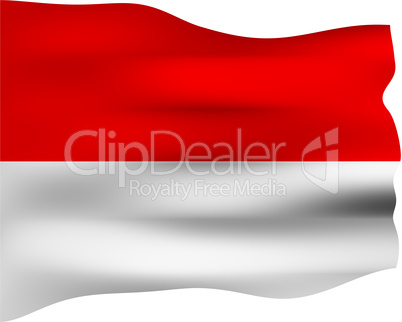 3D Flag of Indonesia