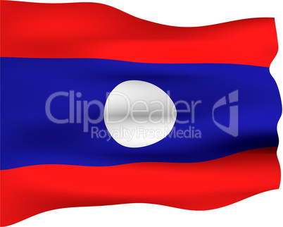 3D Flag of Laos