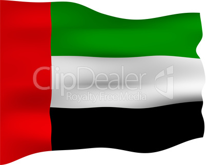 3D Flag of United Arab Emirates