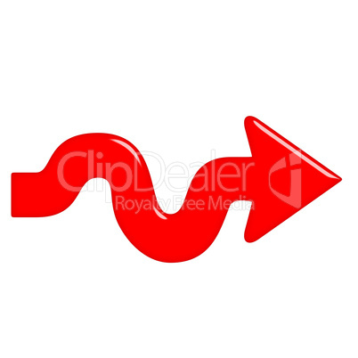 3D Glossy Red Arrow