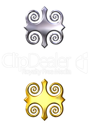 3d golden and silver ornaments