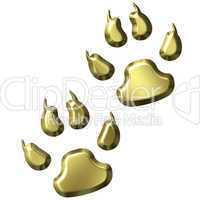 3D Golden Animal Foot Prints