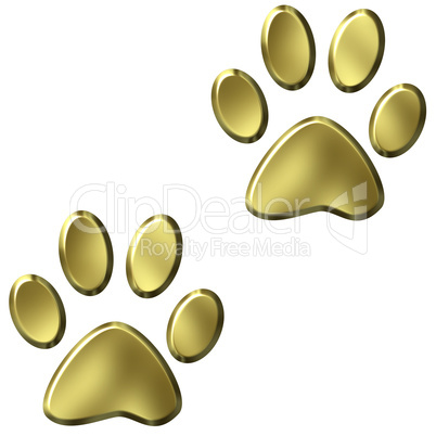 3D Golden Animal Foot Prints