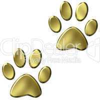 3D Golden Animal Foot Prints