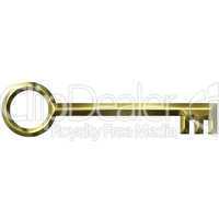 3D Golden Antique Key