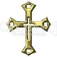 3D Golden Artistic Cross