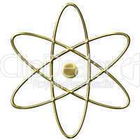 3D Golden Atom Symbol
