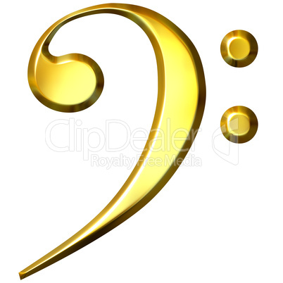 3D Golden Bass Clef