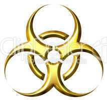 3D Golden Biohazard Symbol