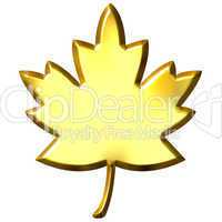 3D Golden Canadian Leaf