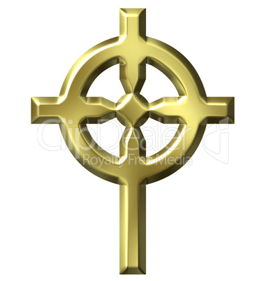 3D Golden Celtic Cross