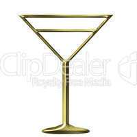 3D Golden Cocktail Glass