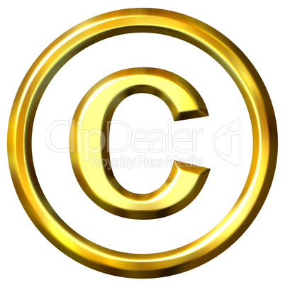 3D Golden Copyright Symbol