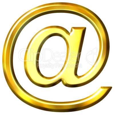 3d golden email symbol