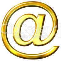 3d golden email symbol
