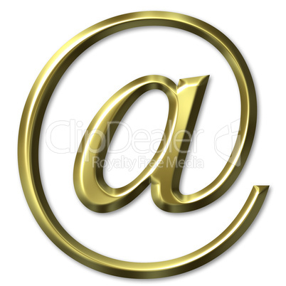 3D Golden Email Symbol