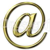 3D Golden Email Symbol