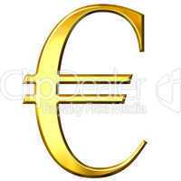 3D Golden Euro Symbol