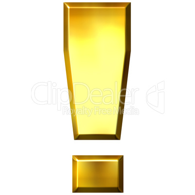 3D Golden Exclamation Mark