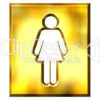3D Golden Female Sign