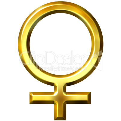 3D Golden Female Symbol