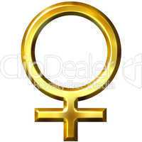 3D Golden Female Symbol