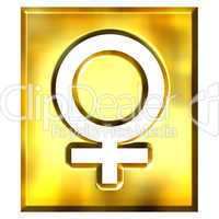 3D Golden Female Symbol Sign