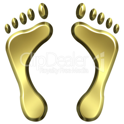 3D Golden Foot Prints