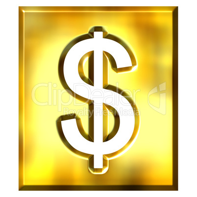 3D Golden Framed Dollar Sign