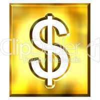 3D Golden Framed Dollar Sign