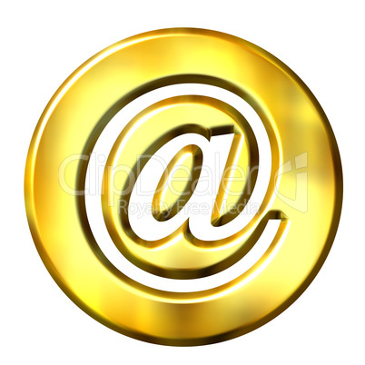 3D Golden Framed Email Symbol