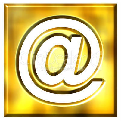 3D Golden Framed Email Symbol