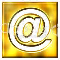 3D Golden Framed Email Symbol