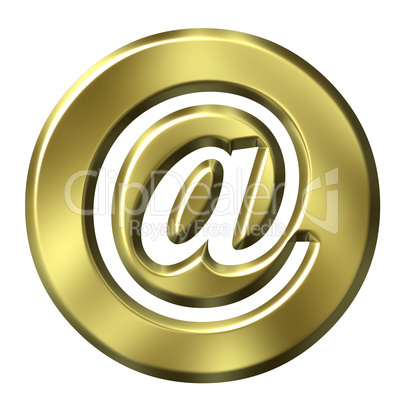 3D Golden Framed Email Symbol