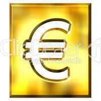 3D Golden Framed Euro Sign