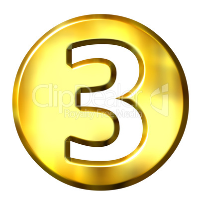 3D Golden Framed Number 3