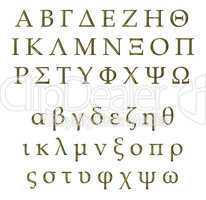 3D Golden Greek Alphabet