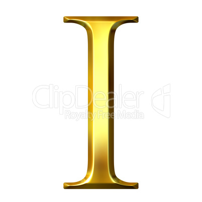 3D Golden Greek Letter Iota