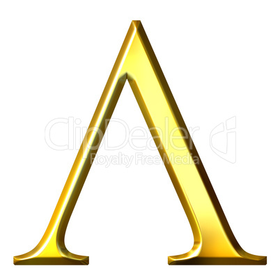 3D Golden Greek Letter Lambda