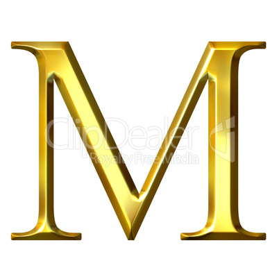 3D Golden Greek Letter My