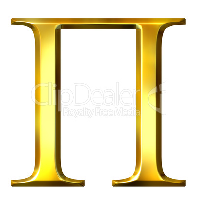3D Golden Greek Letter Pi