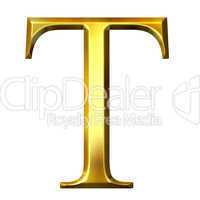 3D Golden Greek Letter Tau